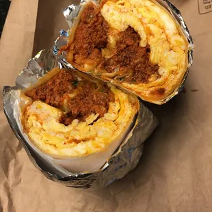 Al Pastor breakfast burrito.