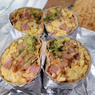 Ham and eggs Breakfast Burritos