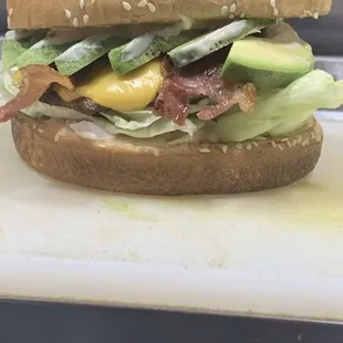 a close up of a sandwich