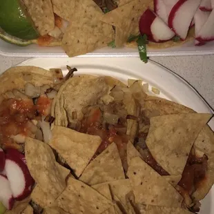 Chicken and asada tacos.