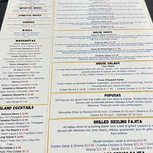 The menu!