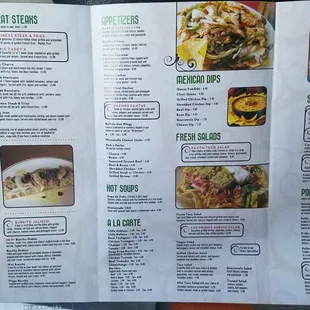 a menu for a mexican restaurant
