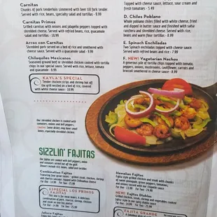 a menu for a mexican restaurant