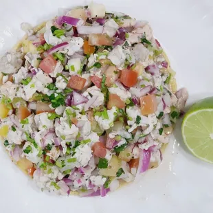 Tostadas ceviche de camarón
