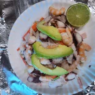 Tostadas camarón y pulpo