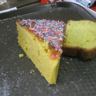 2 slices of cake from the panaderia - a little dry, but not bad