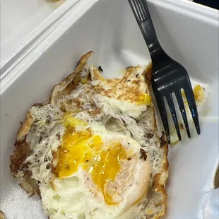 Burnt eggs! I can't make this up