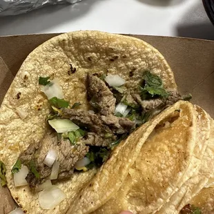 "Steak" taco that had 20% meat 80% tortilla