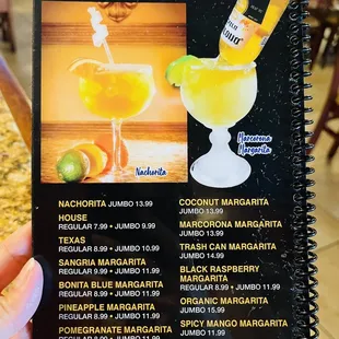 Drink menu (July 2022)