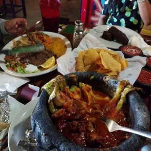 Steak and all the great stuff.