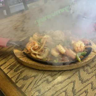 Shrimp fajitas