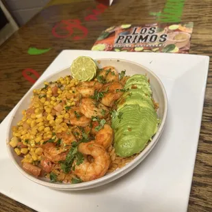 Shrimp rice bowl