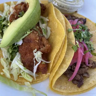 El Primo (left) and Tex-Mex (right) taco