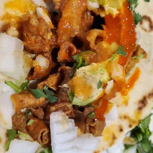 Tripas Tacos.  Tripas was good, but the tortilla was dried out.  It was much softer last time.