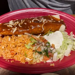 Steak burrito platter
