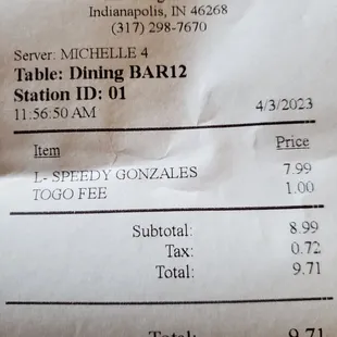 They have ADDED a $1.00 TO GO FEE to orders!