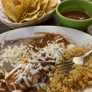 Lunch 2. Beef burrito, Rice and Beans Lunch Special