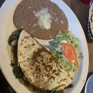 Spinach quesadilla