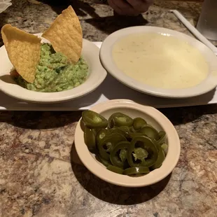 Cheese dip &amp; guacamole