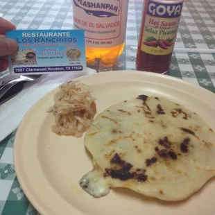 Pupusa with pork and cheese