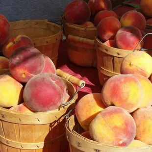 baskets of peaches