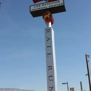 Los Ranchos Journal Center Rail Runner Station Sign