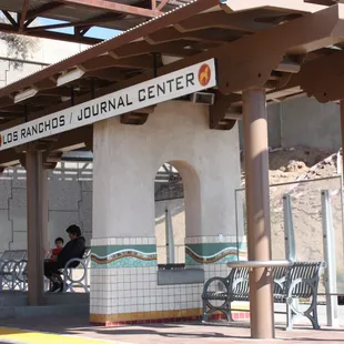 Los Ranchos Journal Center Rail Runner Station sitting area