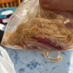 Baggie of some pickled veg for ...?
