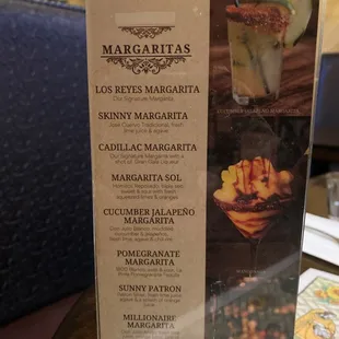Drink menu