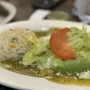 Cheese Green Sauce Enchiladas