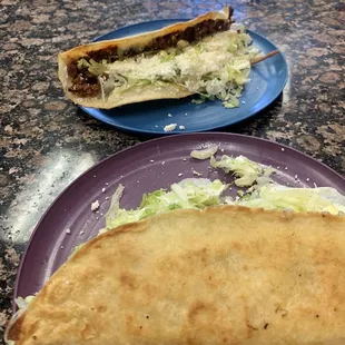 Al pastor and papas quesadillas.