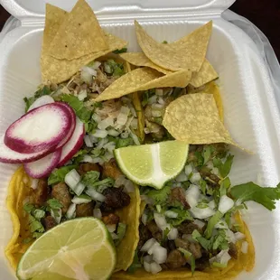 Four different tacos