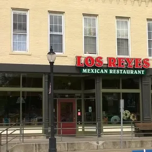 on the corner across from the courthouse