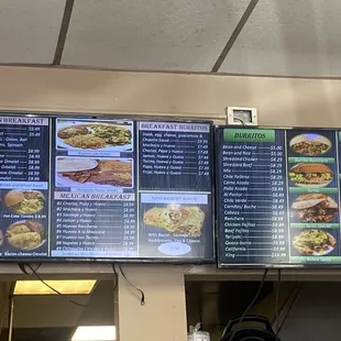 Menu as of 9/21/21