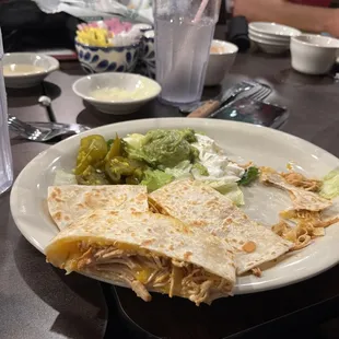 Chicken quesadilla! Loaded with chicken