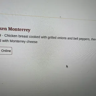 Chicken Monterrey