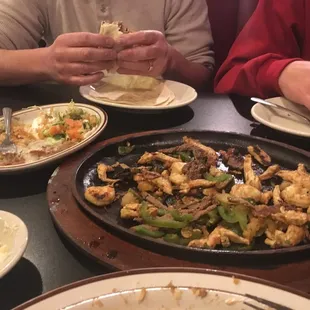 Fajita for 2 half eaten! Yum!!