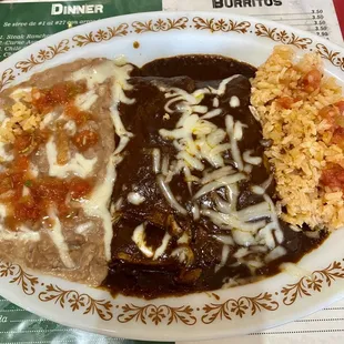 Chicken mole enchiladas