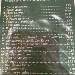 Combo menu ....