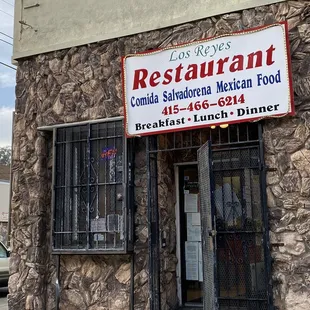 the front of the restaurant