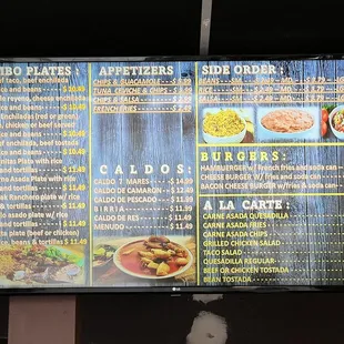 menu as of 4/11/22