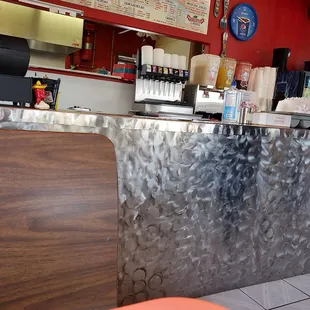 the counter and seating area