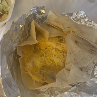 Cold bean and cheese burrito.
