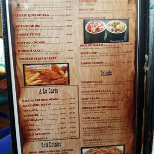 Menu page 1 for Los Rodeos of Danville, KY, May 2017. My apologies for the blurriness!