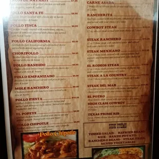 Los Rodeos of Danville Menu Page 4, May 2017