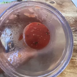 Very bland salsa. Was basically tomato sauce with a couple flakes of cilantro...