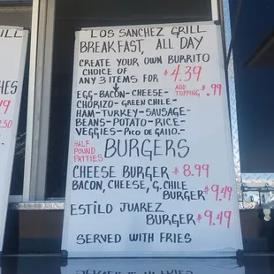 Dated June 2023 partial menu