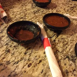 Very good Salsa and the hot sauce was good