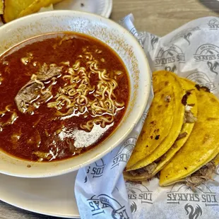 Birra Ramen and Birra Birria Tacos