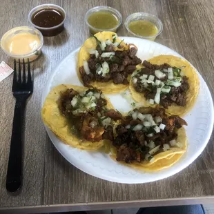 Al Pastor and Carne Asada tacos